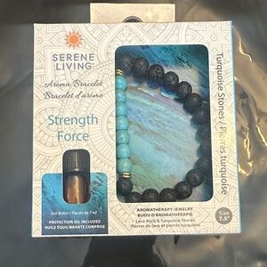 🎁 Serene Living Turquoise and Black Aroma Bracelet